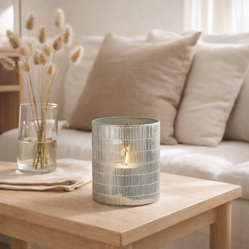 Lanterne J-Line Mosaic - verre - gris - grande en situation