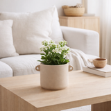 Pot de fleur J-Line Renaissance - céramique - beige - Ø 8,5 cm en situation