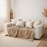 COUVERTURE J-LINE pour siège + 5 coussins canapé monaco natural en situation