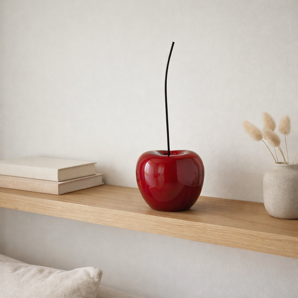 J -line Decoration Cherry - Polyresin - Rouge brillant - petit en situation
