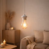 Douille de lampe J-Line - plastique/verre - transparent/blanc en situation