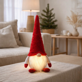 J-Line Gnome+Led Textile Rouge/Blanc Grand en situation