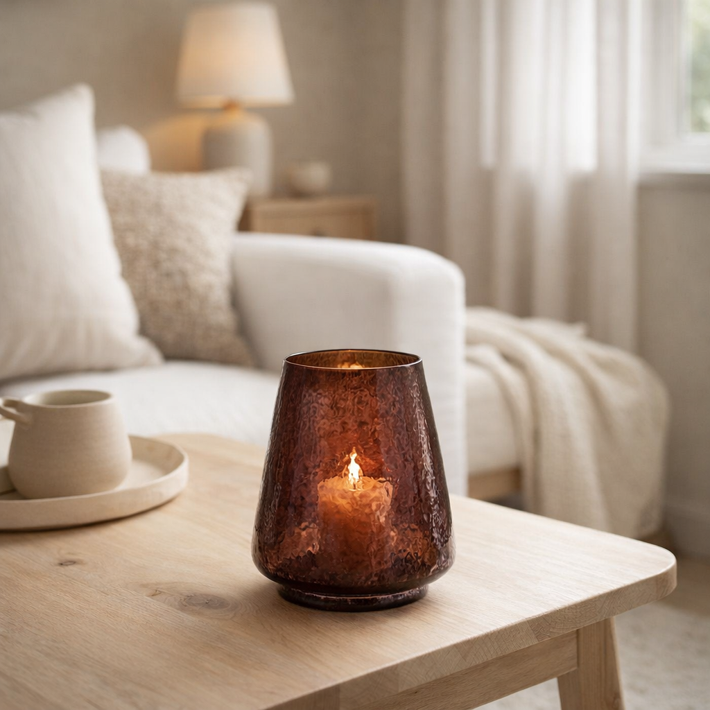 Lanterne J-Line Conique - verre - marron en situation