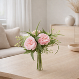 J-Line Bouquet Tulipes Fougère Plastique Rose Clair en situation