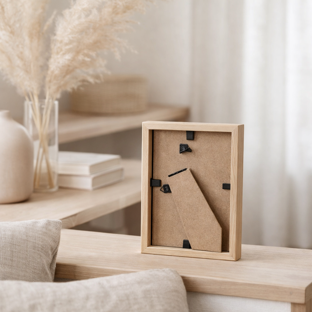 J-Line Fotokader Basic Hout Naturel Extra Petit en situation