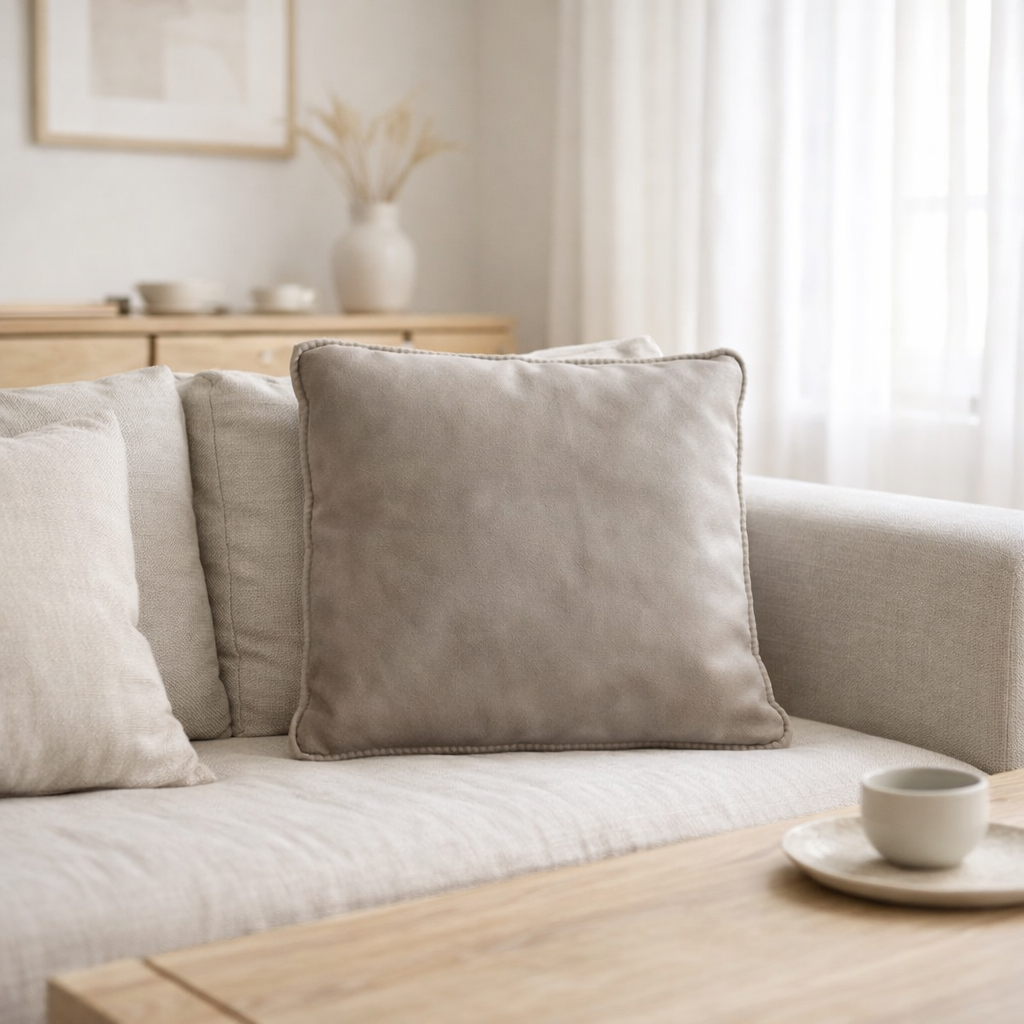 Coussin J-Line Tissé - cuir - gris - accessoires pour la maison en situation