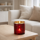 Lanterne J-Line Edge - verre - or/rouge - grand en situation