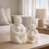 Figurine J-Line Assis Ciment Blanc Grand en situation