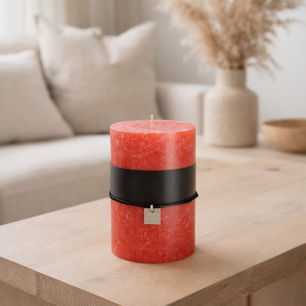 Bougie cylindrique J-Line - rouge - XL - 120U en situation