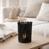 Photophore J-Line Plumes - verre - noir - grand en situation