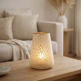 Lanterne J-Line Triangle - verre - blanc/or - extra large en situation