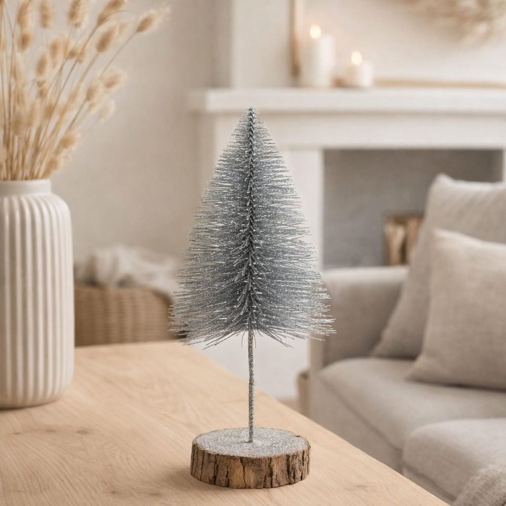 Décoration Sapin de Noël J-Line - plastique - argent - grand en situation