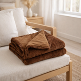 J-Line Plaid Cutie - couverture polaire - polyester - marron - 180 x 130 cm en situation
