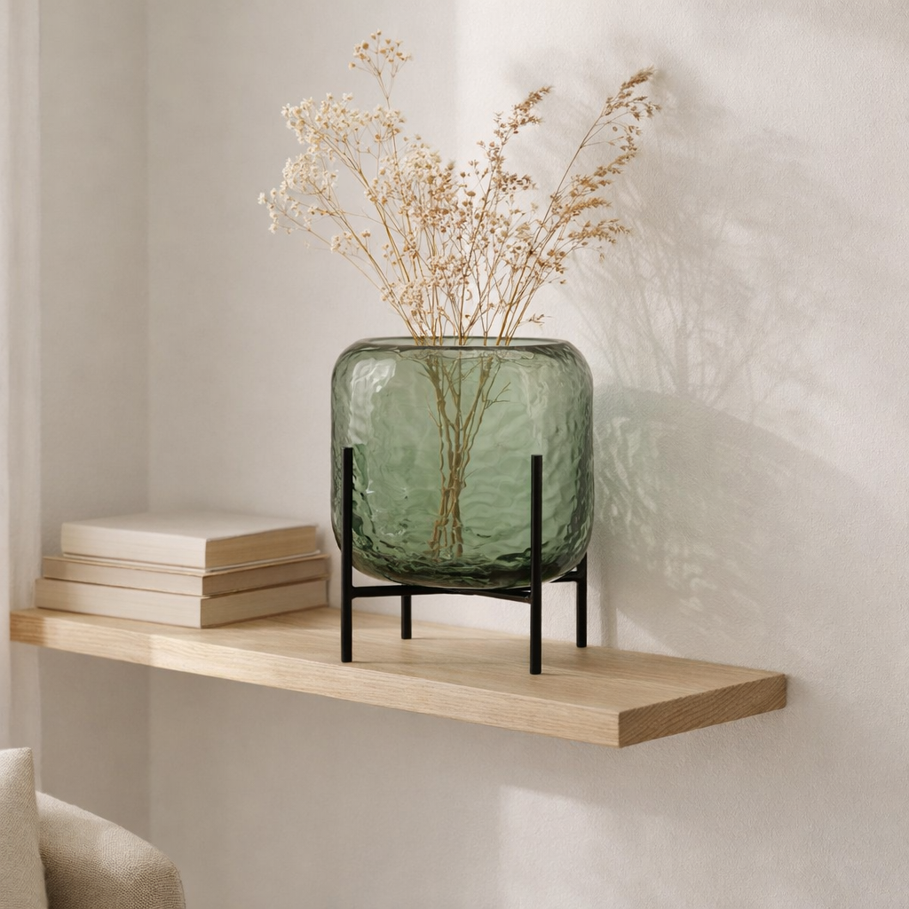 J -line Vase Round inégale - Verre - Green - Small - Ø 20 cm en situation