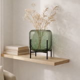 J -line Vase Round inégale - Verre - Green - Small - Ø 20 cm en situation