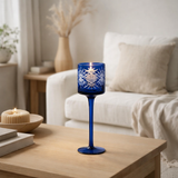Photophore J-Line sur pied Santorini - verre - bleu - petit en situation