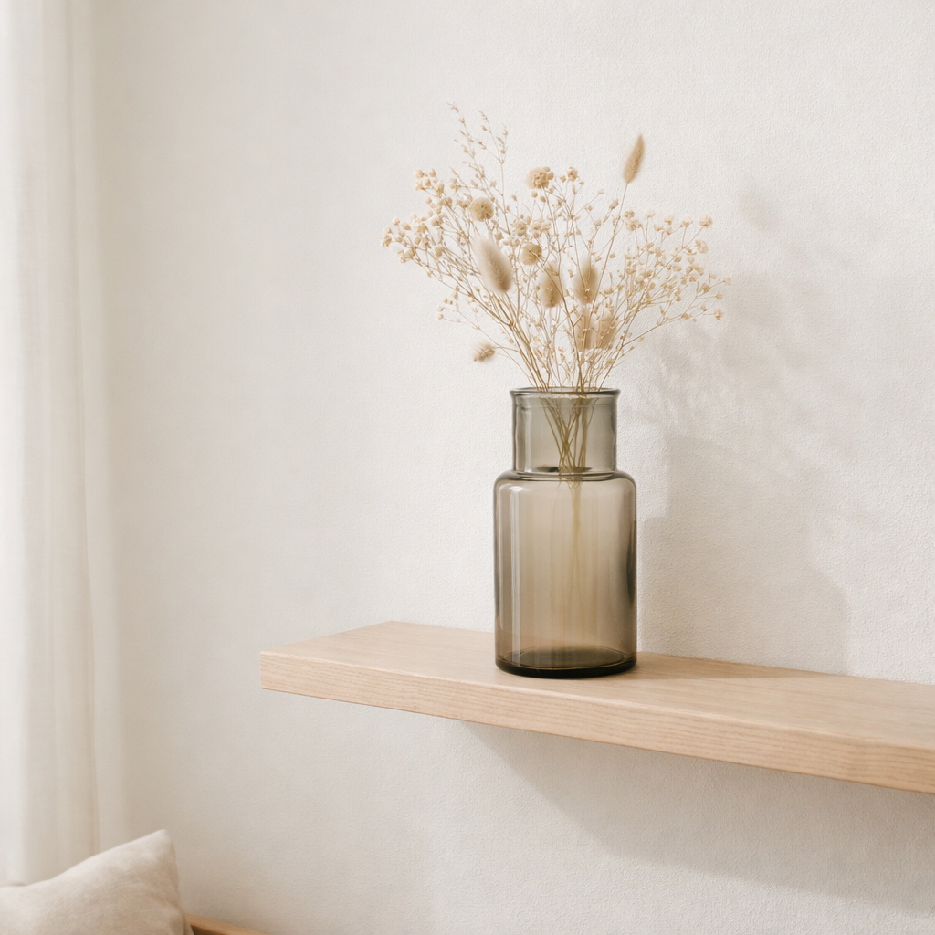 J-Cylindre de vase en ligne - Verre - Brun clair - Petit - 16 cm de haut en situation