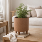 J -line Flowerpot Thibault - Céramique - Brown - Medium - Ø 20,5 cm en situation