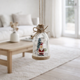 Suspension J-Line Bouteille avec figurine de Noël - verre - transparent - boîte de 6 en situation