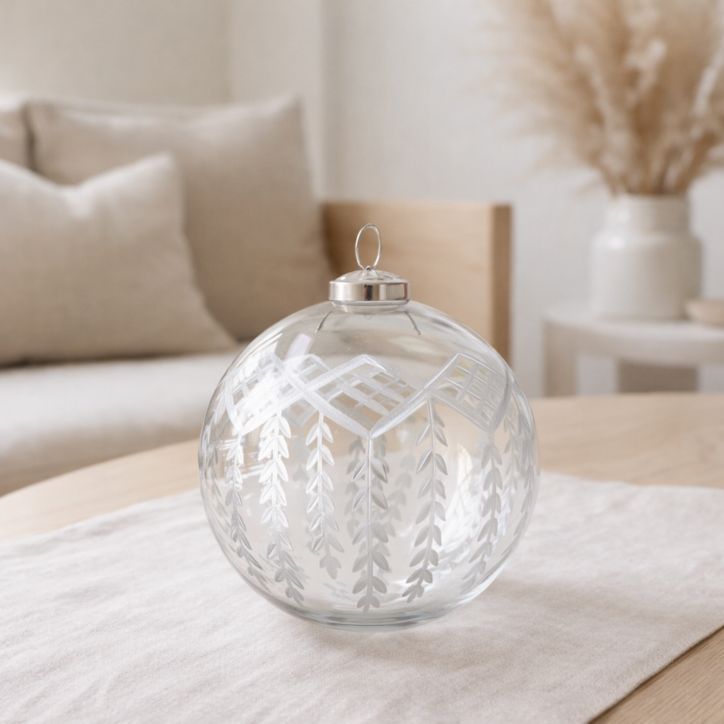 J-Line Boule de Noël Chloé - verre - transparent/argenté - grande en situation
