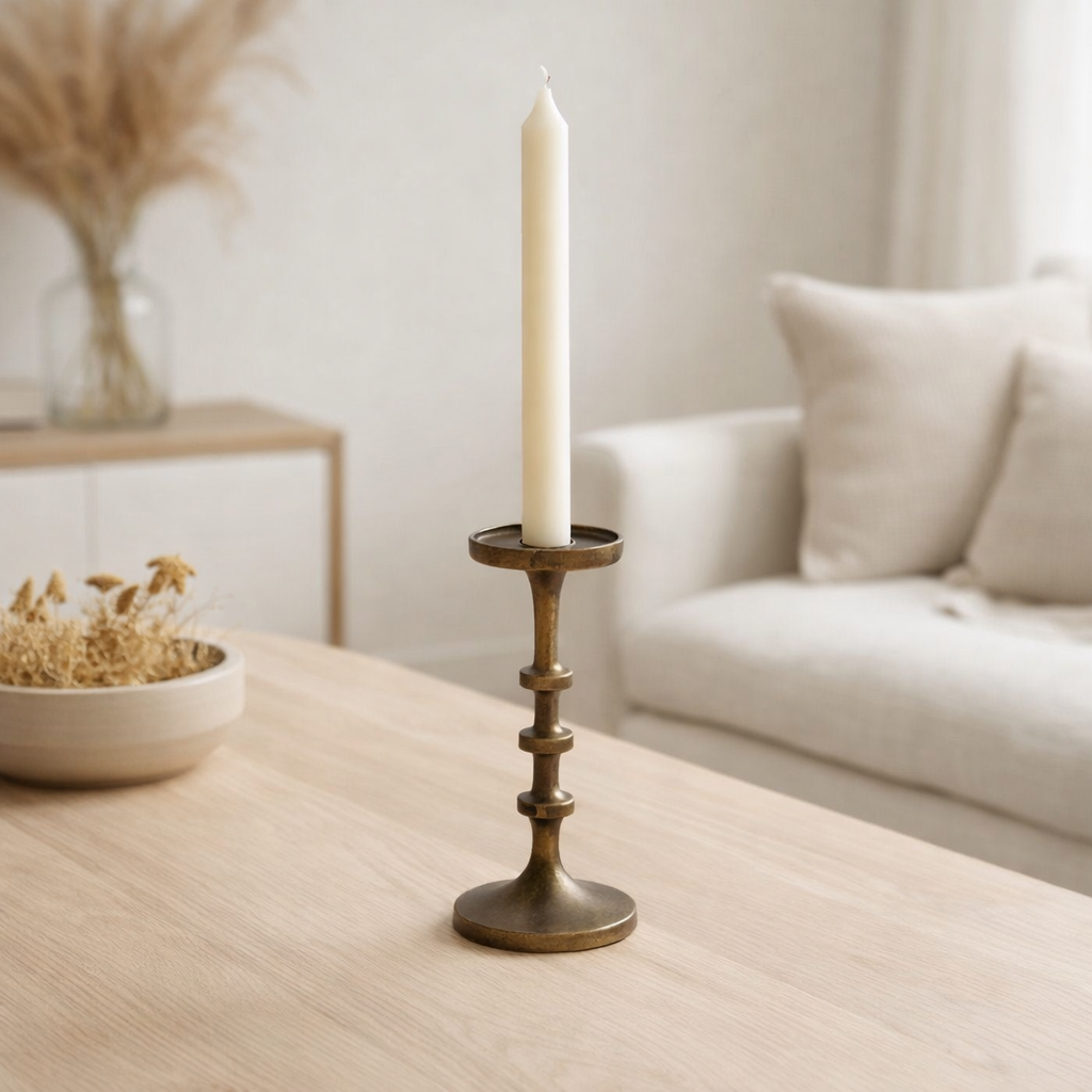 Bougeoir J-Line Luz - aluminium - bronze - grand en situation