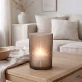 Lanterne J-Line Palmblad - verre - beige - grande en situation