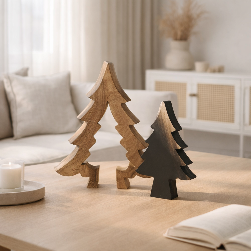 J-Line Arbre Puzzle Bois Noir/Naturel Petit en situation