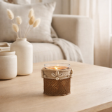 Bougeoir J-Line Coquillages - verre - marron en situation