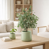 Pot de fleur J-Line Rond - céramique - vert - petit - Ø 17 cm en situation