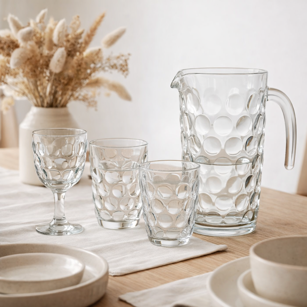 Carafe J-Line Bubble - verre - transparent en situation