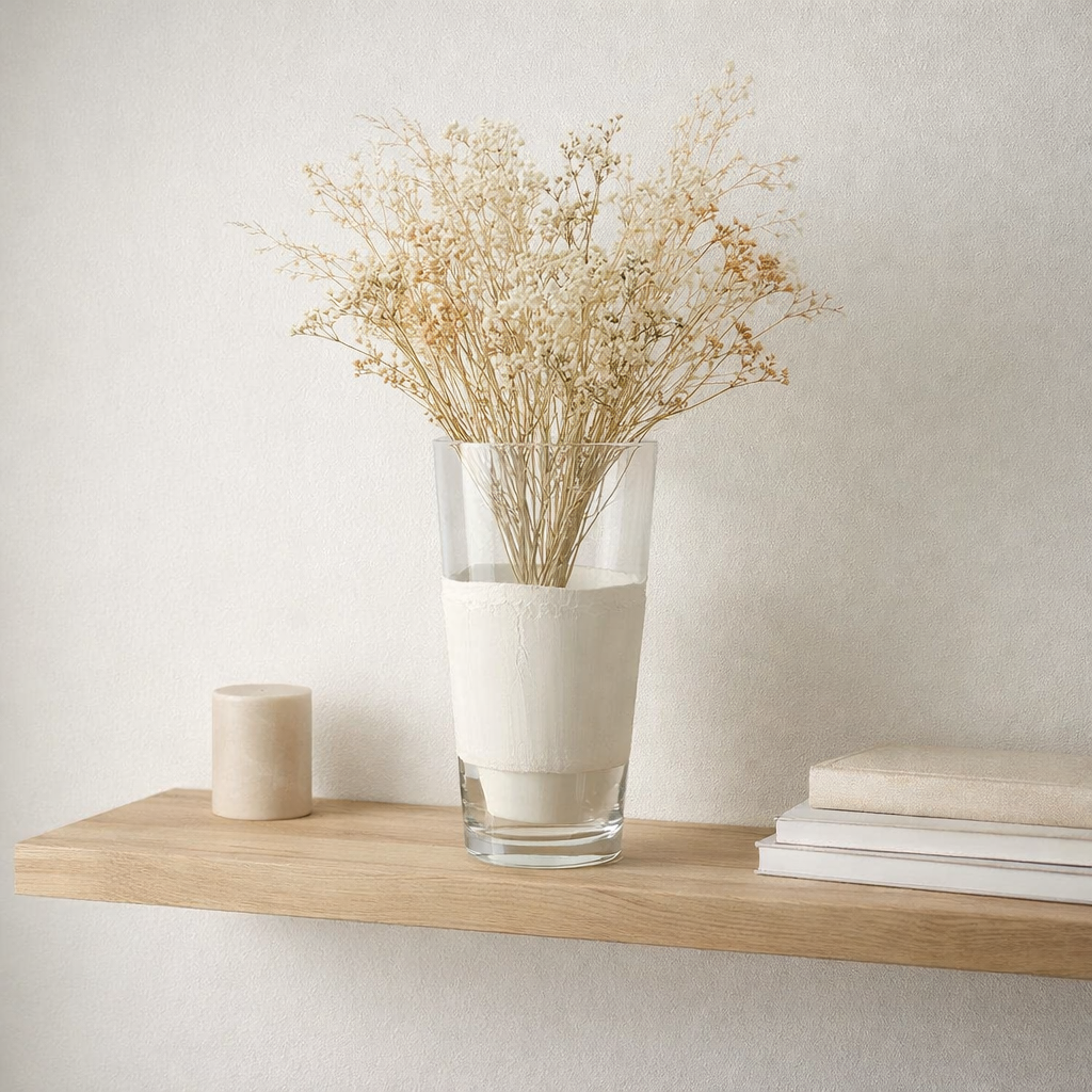 J -line Vase Delph - Glass - Transparent / White - Small - 35 cm de haut en situation