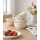 Bol J-Line Pattern - porcelaine - vert en situation