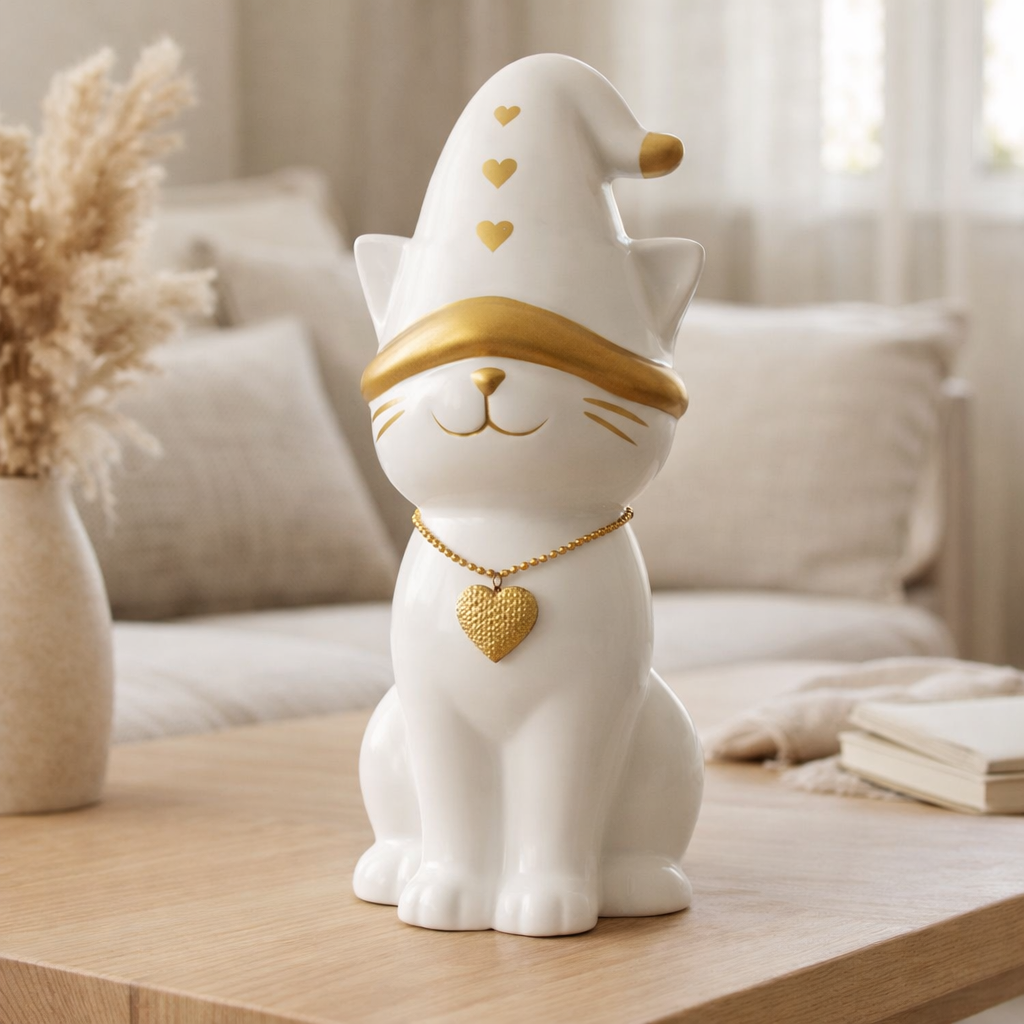 Figure J -line Kat Hart Hat Dolomite - Porcelaine - blanc / or - grand en situation