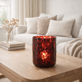 Lanterne J-Line Spotted - verre - rouge/noir - grande en situation
