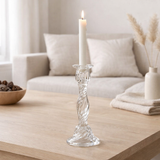 Bougeoir J-Line Nono - verre - transparent - grand en situation