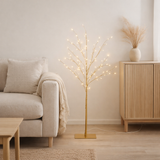 J-Line décoration Arbre Nu - métal - doré - moyen - lumières LED en situation