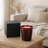 Bougie parfumée J-Line Noa - Ruby Red - verre - rouge - grande - 60U en situation