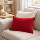Coussin J-Line Bonheur - textile - rouge/or en situation