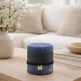 Bougie cylindrique J-Line - bleu foncé - 80U en situation