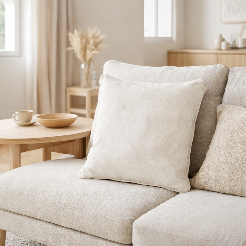 Coussin J-Line Milano - textile - blanc en situation
