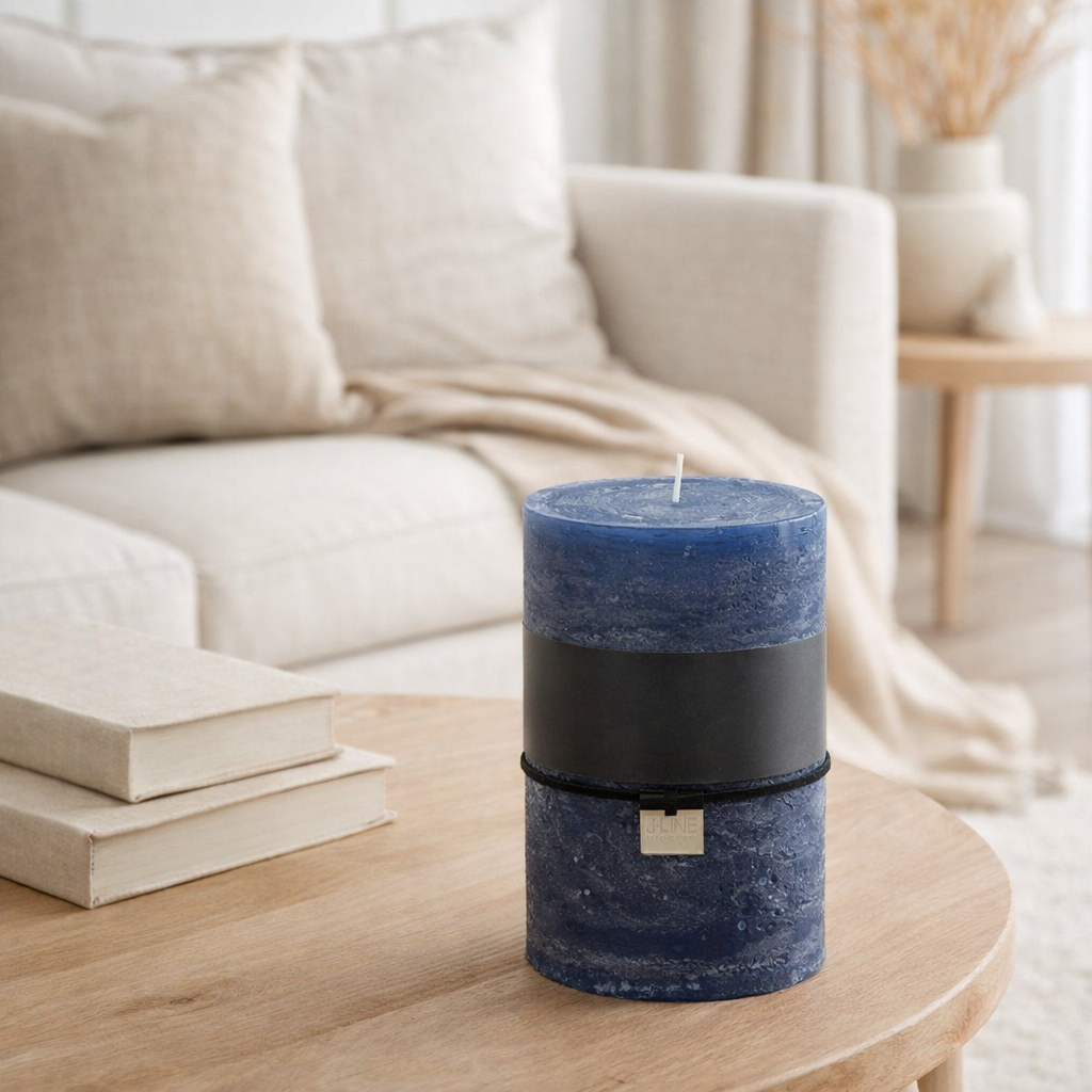 Bougie cylindrique J-Line - bleu foncé - XL - 95U en situation