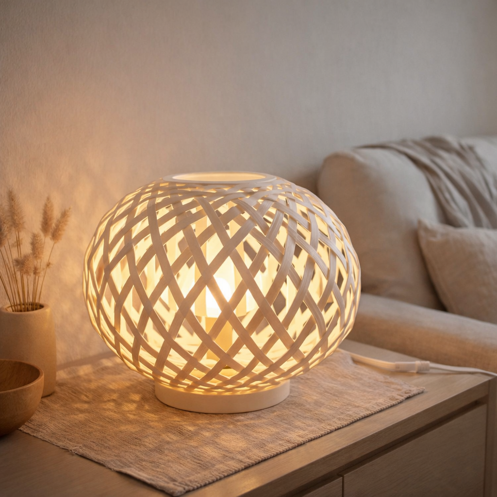 Lampe J-Line - bambou - blanc en situation