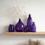 J-Line Vase Gold Board - Glass - Purple - Small - 28 cm de haut en situation