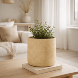 J-Line Bloempot Sunny - Cement - Beige - Large - Ø 26 cm en situation
