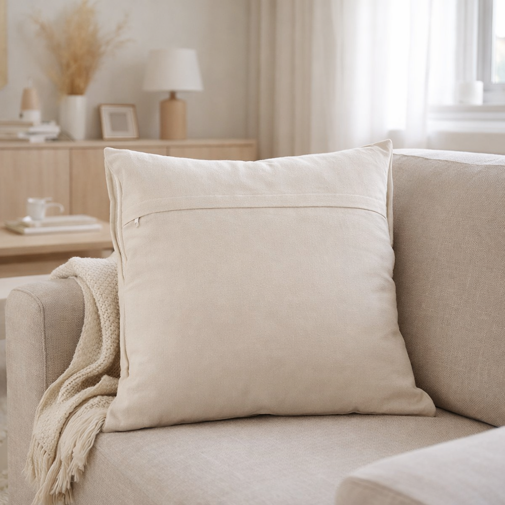 Coussin J-Line Cosy - coton - blanc cassé - grand en situation