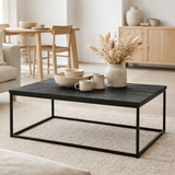 Table basse J-Line Shanil - bois/fer - noir en situation