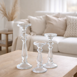 Bougeoir J-Line - verre - transparent - grand en situation