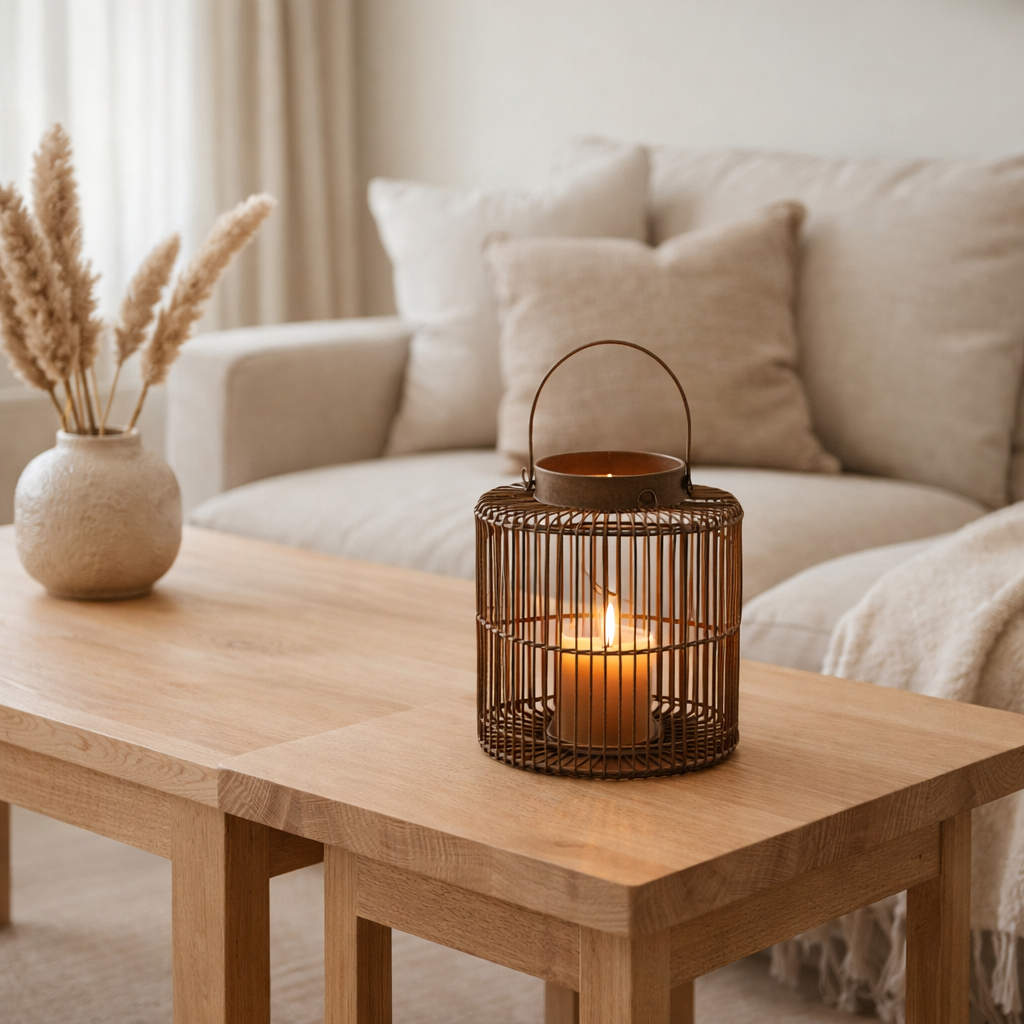 Lanterne J-Line Antique - métal - marron - petite en situation