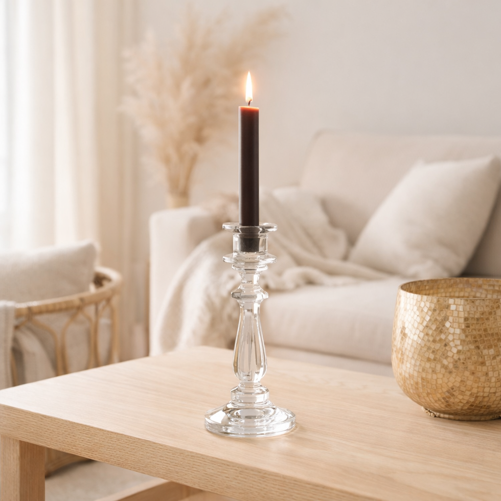 Bougeoir J-Line - verre - transparent - moyen en situation