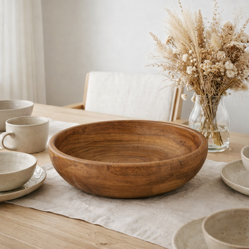 J-Line Scale Paulownia - Wood - Brown en situation